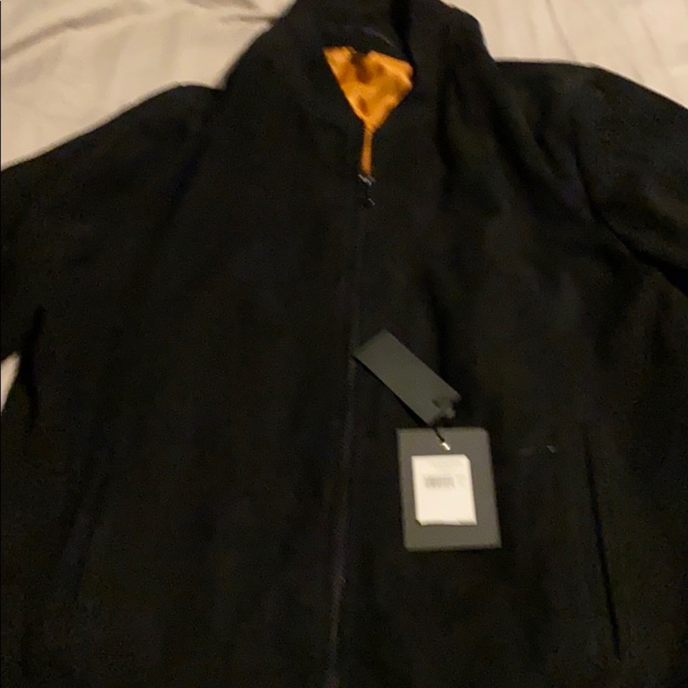 John Varvatos suede bomber jacket